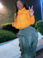 Crop Puffer Jacket (Juicy Orange)