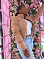 Crop Puffer Jacket (Coffee Cream)