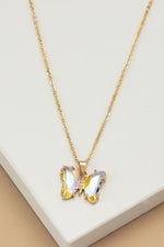 Crystal Butterfly Pendant Necklace