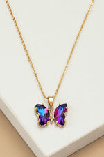 Crystal Butterfly Pendant Necklace