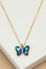 Crystal Butterfly Pendant Necklace