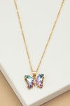 Crystal Butterfly Pendant Necklace