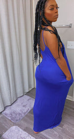 Blue Pocket Maxi Dress