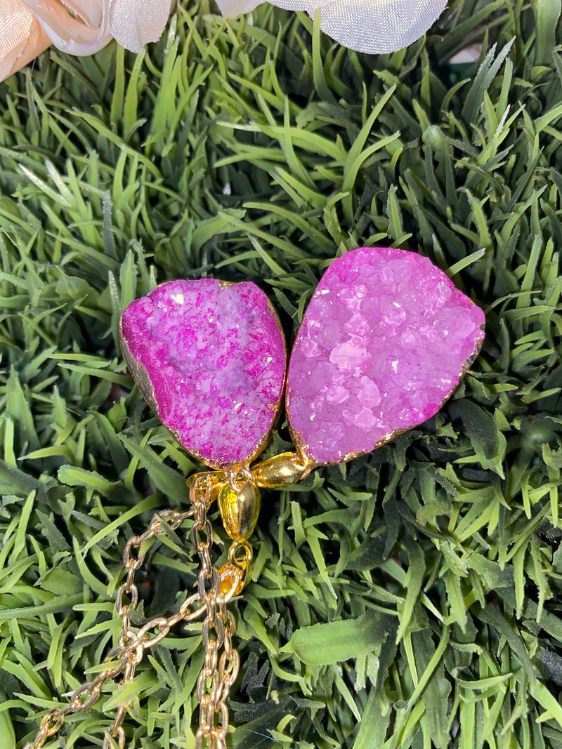 Magenta Chakra Healing Heart Necklace.